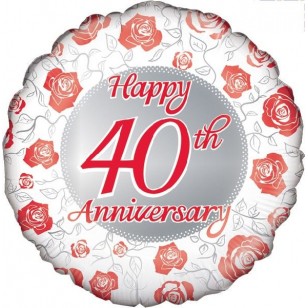 Happy 40th Anniversary Roses Balloon